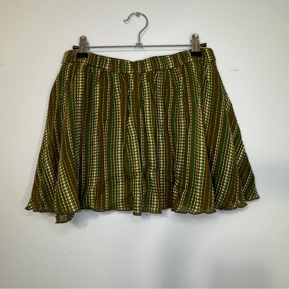 Namchi Bliss Urban Outfitters Green Boho Mini Skirt M | Button Front Cotton NWOT - Picture 2 of 7